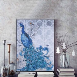 Rhinestone peacock 5D - DIY painting - diamond embroider - home decorDecoration
