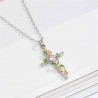 Cross with leaves pendant - necklace - womenNecklaces