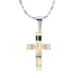 Unique cross necklace - gold - black - unisexNecklaces