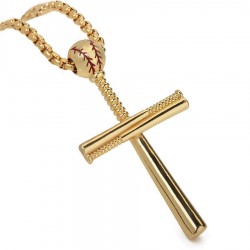Baseball cross necklace - stainless steel - gold - silver - black - unisexNecklaces