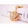 Hollow-out heart with crystals - keychainKeyrings