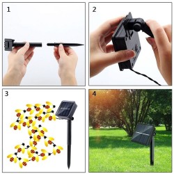 Solar powered - LED-String - Girlandenlicht - Outdoor / Gartendekoration - Honigbiene