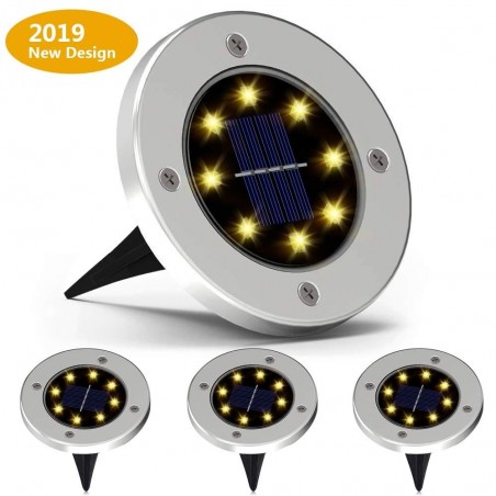 4 Stück - solarbetriebene Lampen - 8 LED - wasserdichtes Gartenlicht