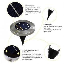 4 Stück - solarbetriebene Lampen - 8 LED - wasserdichtes Gartenlicht