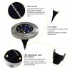 4 Stück - solarbetriebene Lampen - 8 LED - wasserdichtes Gartenlicht