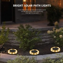 4 Stück - solarbetriebene Lampen - 8 LED - wasserdichtes Gartenlicht
