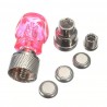 2 Stück - Auto / Motorrad / Fahrrad Reifen Ventilkappen - Neon LED Glühbirne - Totenkopf