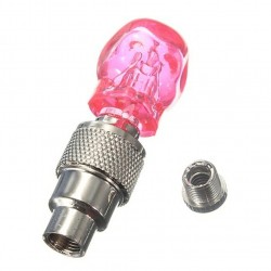 2 Stück - Auto / Motorrad / Fahrrad Reifen Ventilkappen - Neon LED Glühbirne - Totenkopf