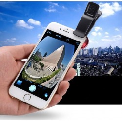 3 in 1 - Fischaugen - Weitwinkel - Makro - Kameraobjektiv mit Clip für iPhone / Samsung