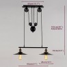 Vintage Hängescheibe Lampe - 2 / 3 Köpfe - E27 - AC110 - 240V