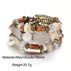 Multi-layer bracelet with resin stones - vintage - ethnic braceletBracelets