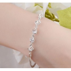 Elegantes Armband mit Würfeln - silber 925