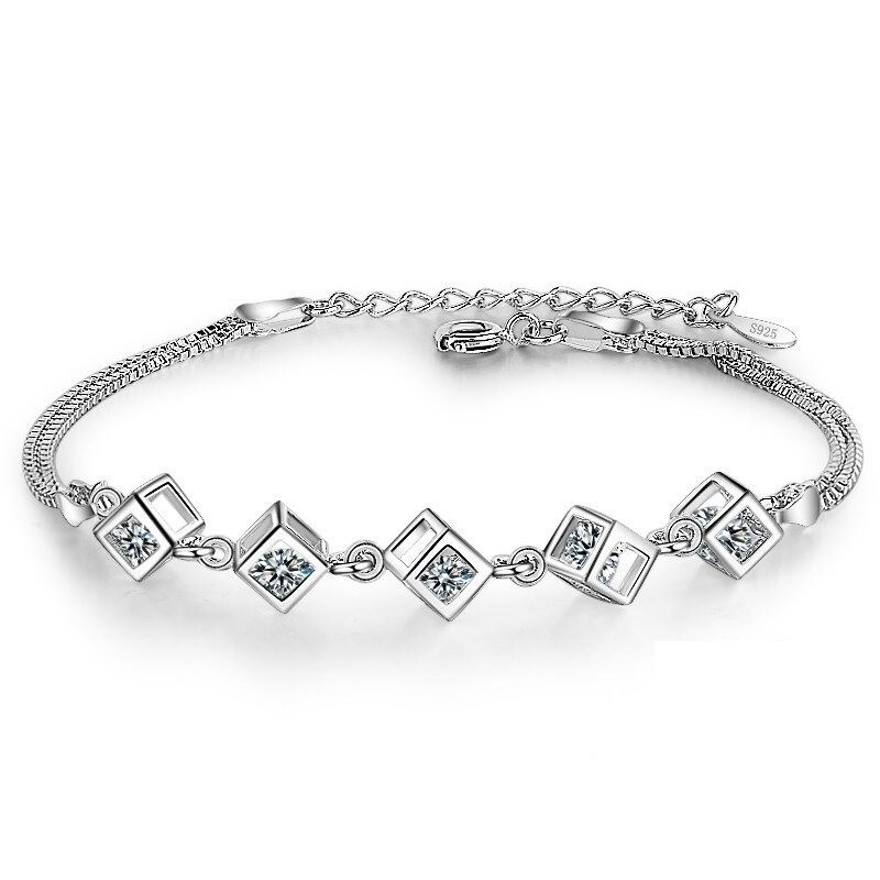 Elegantes Armband mit Würfeln - silber 925