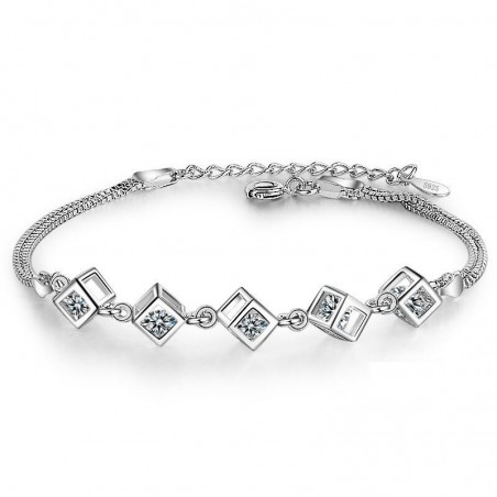 Elegantes Armband mit Würfeln - silber 925