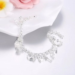Elegant bracelet with 13 charms - 925 sterling silverBracelets