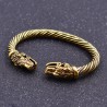 Vintage viking bracelet with a wolf's head - silver - goldBracelets