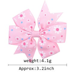 1Piece - Ribbon Hair Bows With Clip - Baby Girls - FlowerHair clips