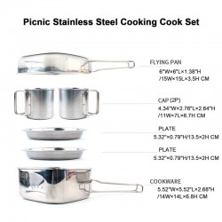 Backpacking - Camping - Cookware Pot Set - Stainless SteelSurvival tools