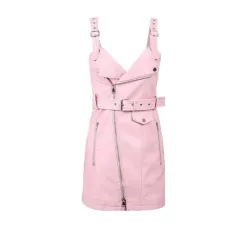 Modische Mini Lederkleid