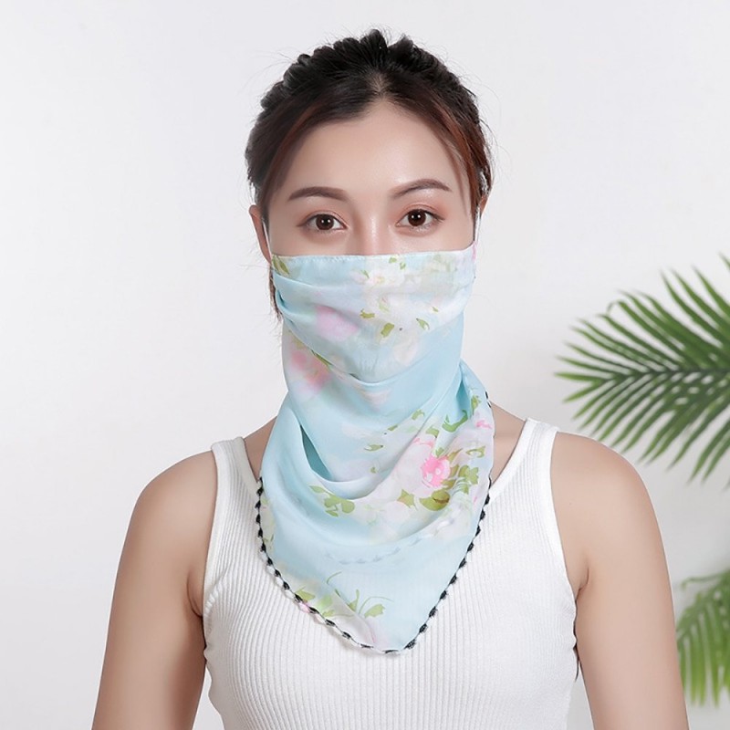 Chiffon scarf - face / neck / mouth cover with ear loops - anti-UV protectionScarves