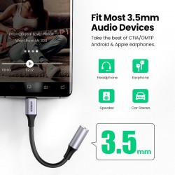 USB Type C to 3.5mm Headphone Jack - Adapter - Cable Cord - DAC ChipEar- & Headphones