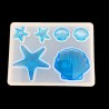2 Set - Silikonguss - Harzformen - DIY - Seashells - Diamanten
