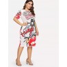 Große Größe - Lustiger Print - Sommerkleid - XL-5XL