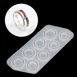 8Pcs - Assorted Sizes Ring - Silicone Mold - Resin Jewelry