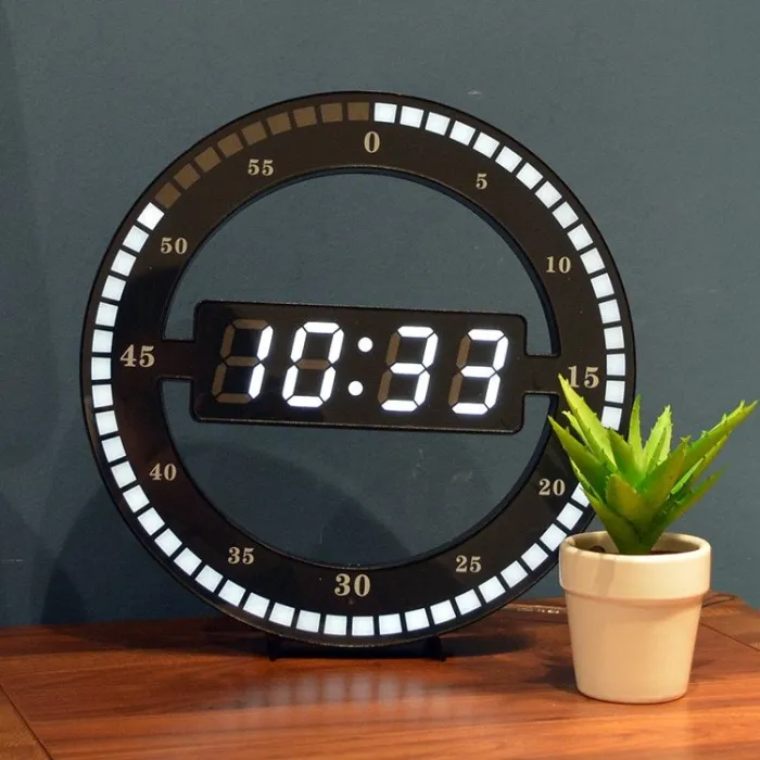 12 Zoll - LED Ring Wanduhr - Automatik - Digital - Elektronik
