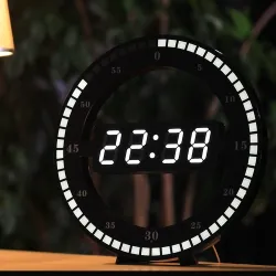 12 Zoll - LED Ring Wanduhr - Automatik - Digital - Elektronik