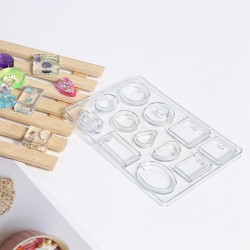Silicone casting mould for resin jewellery making - 12 shapesDecoration