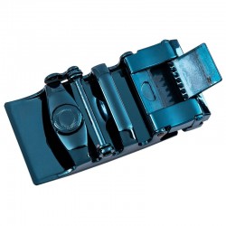 Krokodilhautdesign - Ledergürtel mit automatischer Schnalle - blau