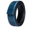Krokodilhautdesign - Ledergürtel mit automatischer Schnalle - blau