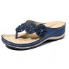 Summer sandals with decorative flowers - ethnic style flip flopsSandals