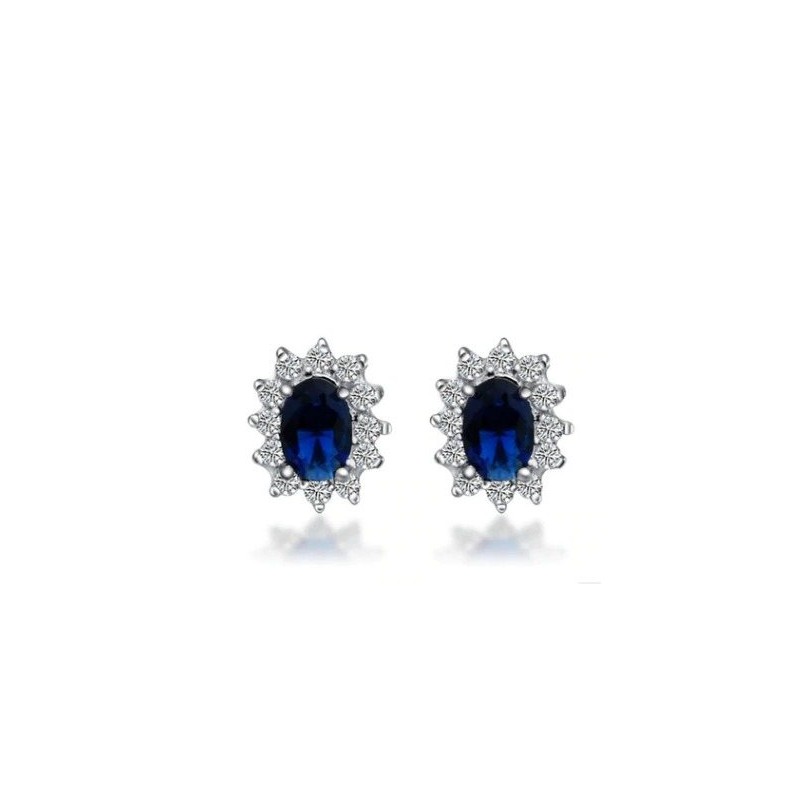 Luxuriöse Ohrringe mit Kristallen - 925 Sterling Silber