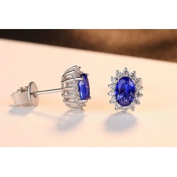 Luxurious earrings with crystals - 925 sterling silverEarrings