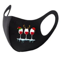 8 Stück - Schutzfläche / Mundmasken - waschbar - Weihnachtsdruck