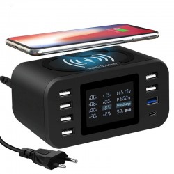 Qi Wireless-Ladegerät - schnelle Ladung 3.0 - 60W - 8-Ports USB - Ladestation