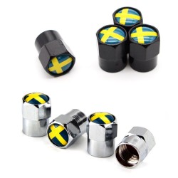 4Pcs/set - sweden flag - valve capsStyling parts