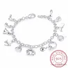 Pretty bracelet - 925 sterling silver - mixed crystalsBracelets