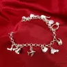 Pretty bracelet - 925 sterling silver - mixed crystalsBracelets