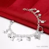 Pretty bracelet - 925 sterling silver - mixed crystalsBracelets