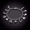 Pretty bracelet - 925 sterling silver - mixed crystalsBracelets
