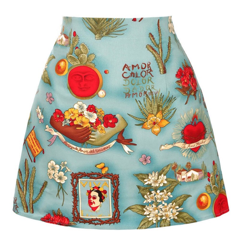 Retro - vintage - cotton skirt - floral printWomen's fashion
