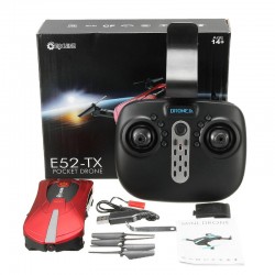 Eachine E52 - WiFi - FPV - Selfie Drone - Foldable - 0.3MP - Red - RTFDrones