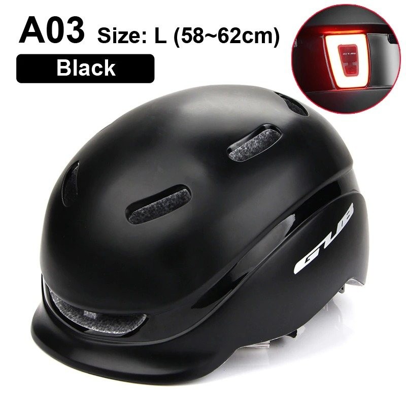 Bicycle helmet with Led light - rechargeable - integrally-molded - sports head protectionBicycle