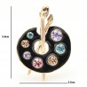 Painting Palette Brooches - Crystal - Enamel - Black - WhiteBrooches