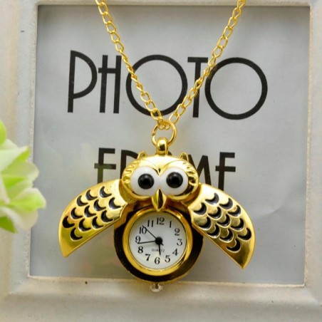 Vintage - Watch Owl - Pendant NecklaceNecklaces