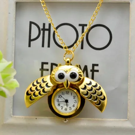 Vintage - Watch Owl - Pendant NecklaceNecklaces