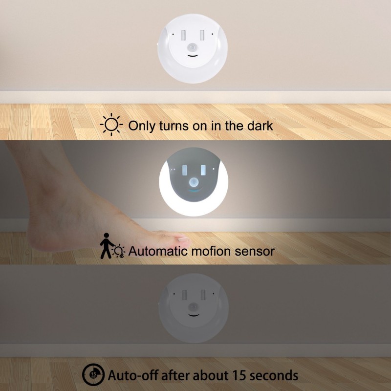Motion Sensor - Night Light - USB - Smile DesignLights & lighting